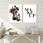 Kit 2 Quadros Decorativos Maquiagens Makeup
