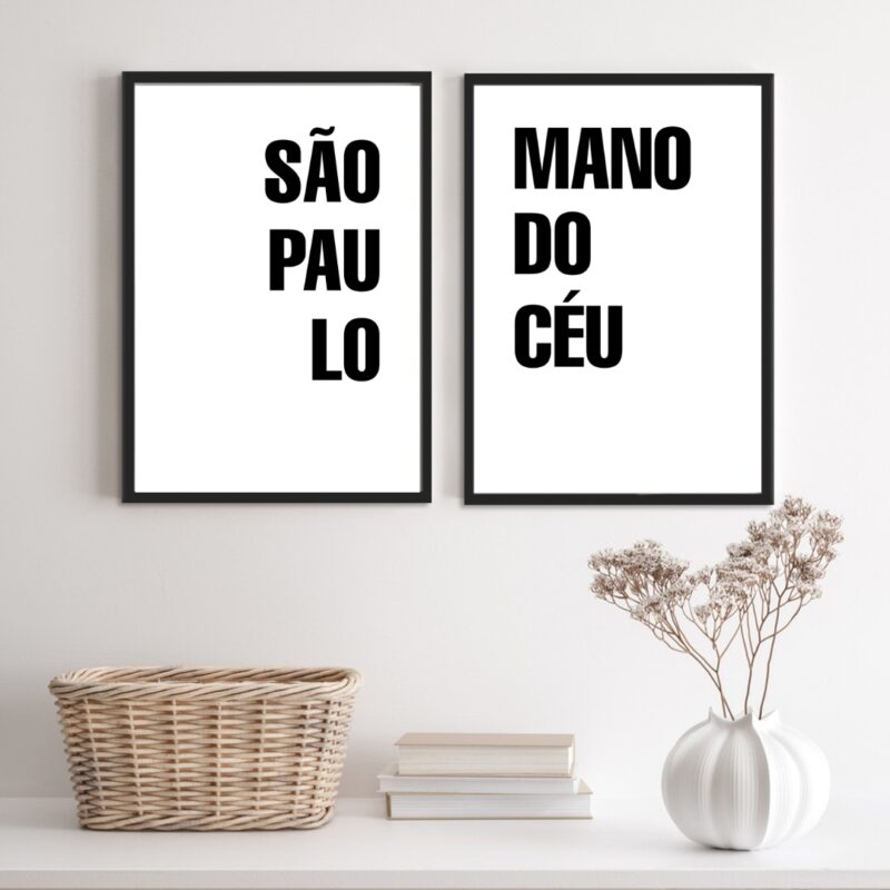 Kit 2 Quadros São Paulo Mano Do Céu
