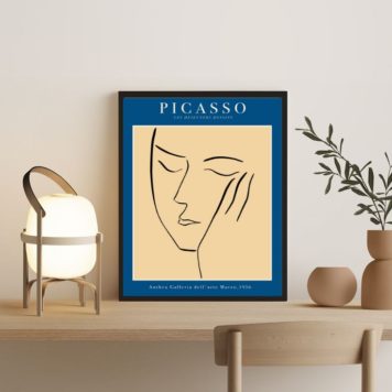Quadro Poster Picasso Minimalista Azul