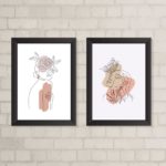 Kit 2 Quadros Decorativos Mulheres One Line