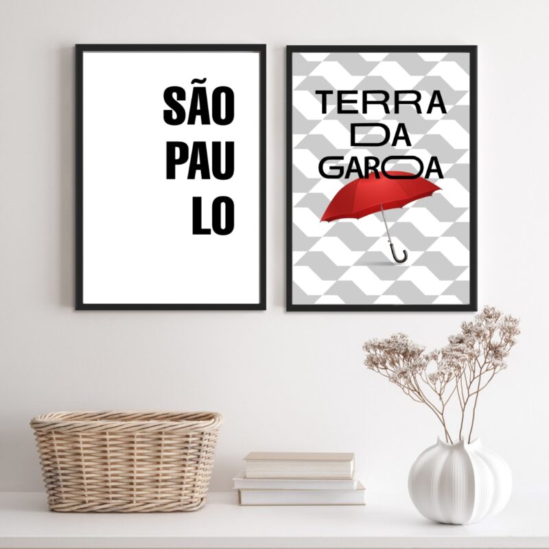 Kit 2 Quadros São Paulo Terra Da Garoa