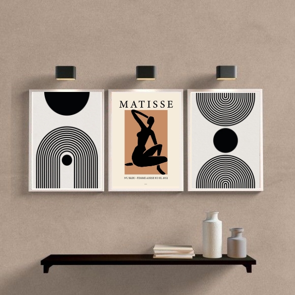 Kit 3 Quadros Minimalistas Para Sala Matisse