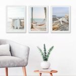 Kit 3 Quadros Fotografias Praia Soft Branca