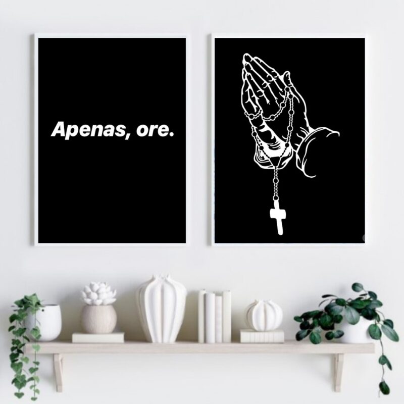 Kit 2 Quadros Religiosos Apenas Ore