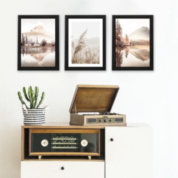 Kit 3 Quadros Fotografias Paisagens Bege