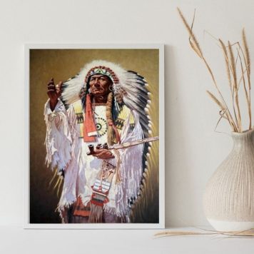 Quadro Decorativo Caboclo Pena Branca