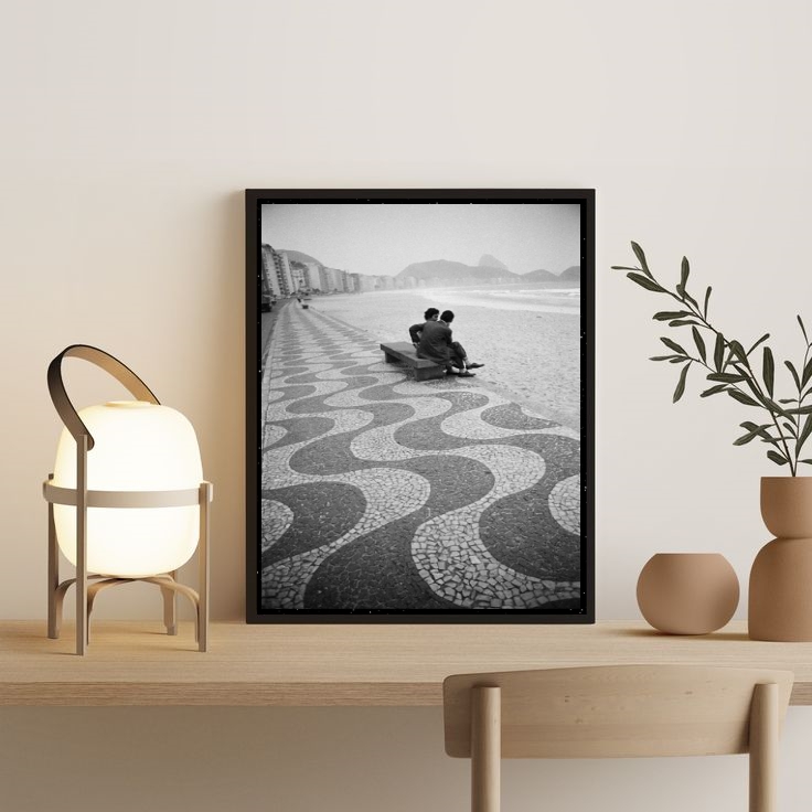 Quadro Foto Rio De Janeiro Antigo Casal Copacabana