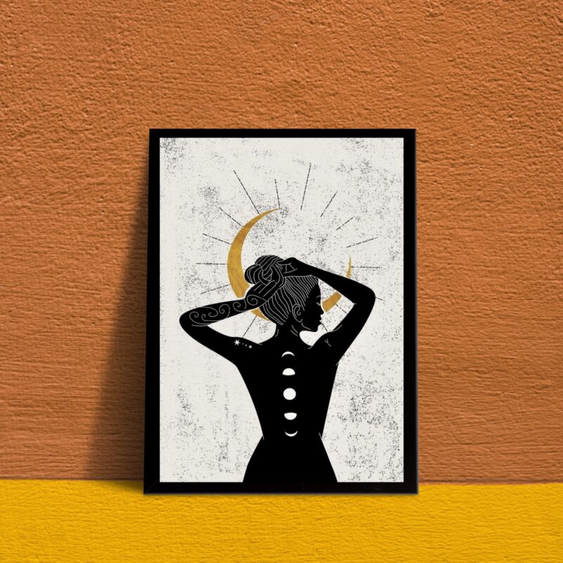 Quadro Decorativo Fases Da Lua- Mulher