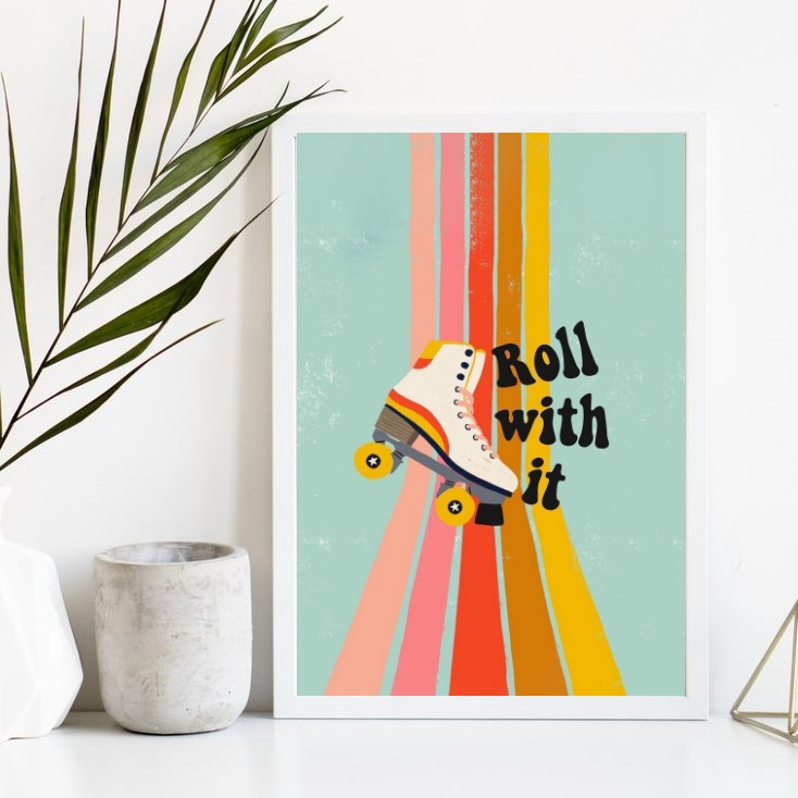 Quadro Decorativo Patins Retrô