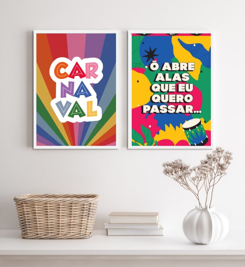 Kit 2 Quadros Decorativos Carnaval- Ô Abre Alas
