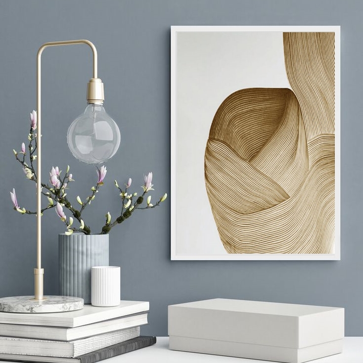 Quadro Decorativo Abstrato Onda Bege