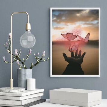 Quadro Decorativo Borboletas Mágicas Rosa
