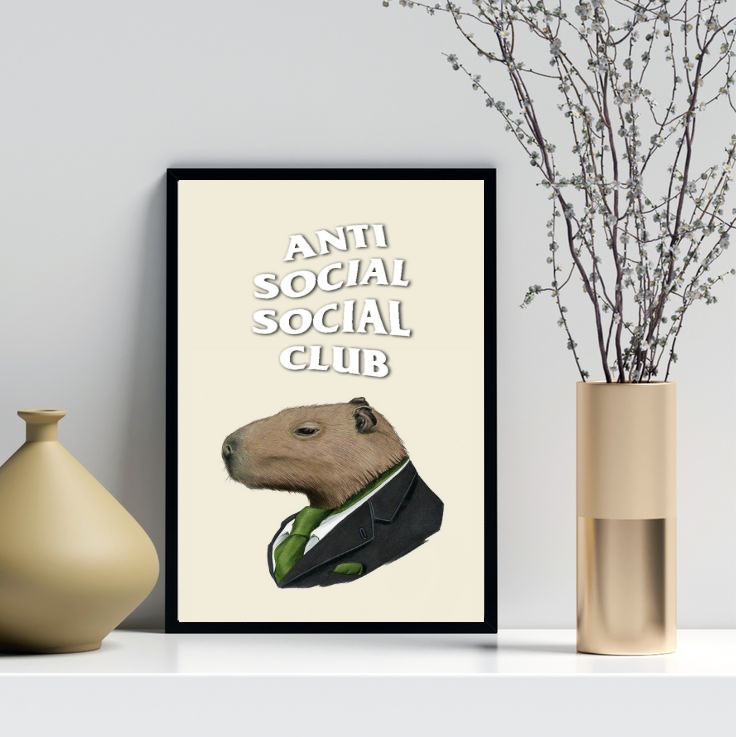 Quadro Decorativo Capivara Anti Social