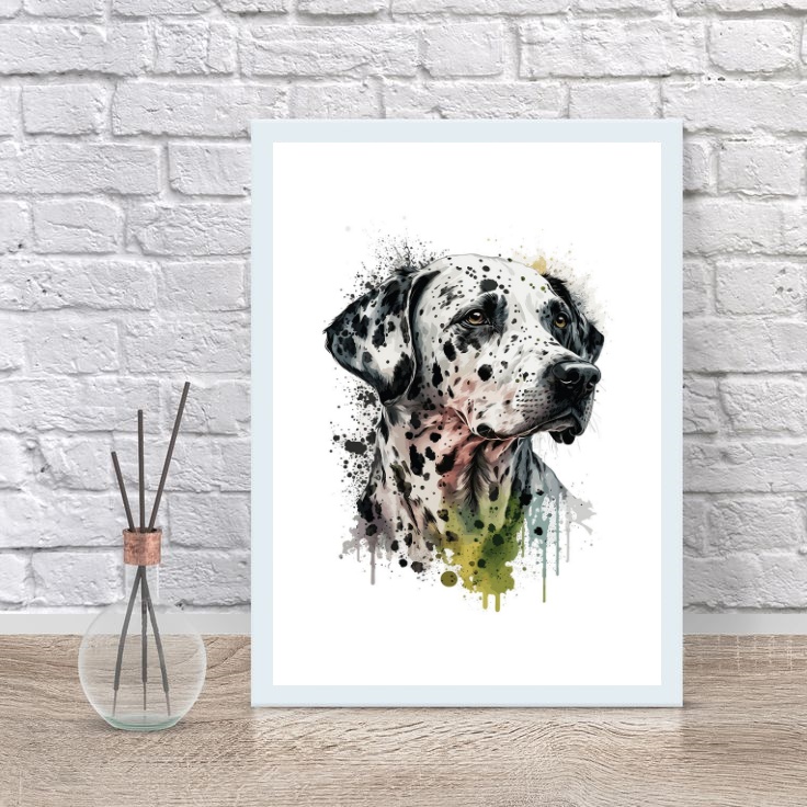 Quadro Decorativo Dálmata Aquarela