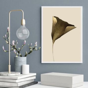 Quadro Decorativo Flor Moderna Bronze