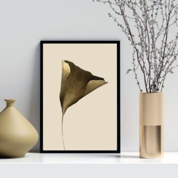 Quadro Decorativo Flor Moderna Bronze