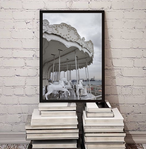 Quadro Decorativo Fotografia Branca Carrossel