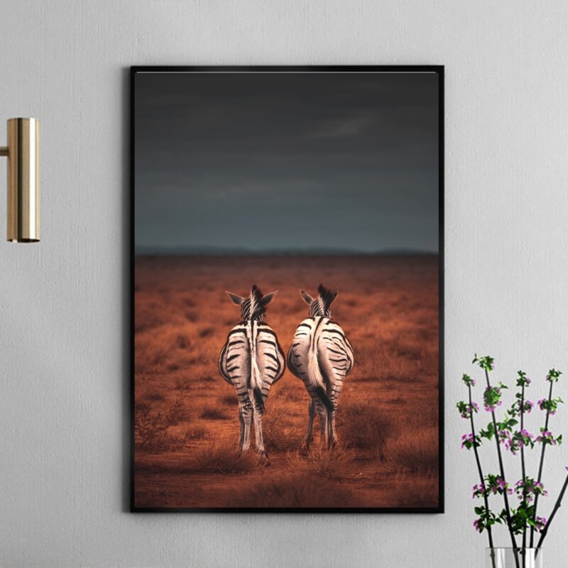 Quadro Decorativo Fotografia Casal Zebras