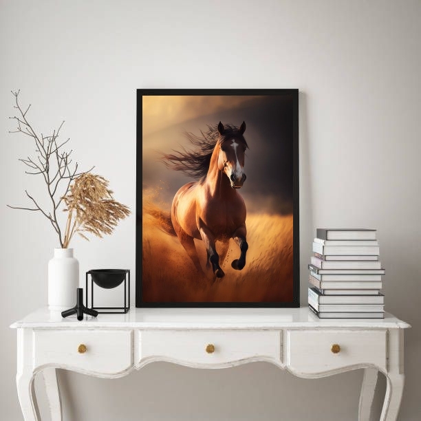Quadro Decorativo Fotografia Cavalo Marrom