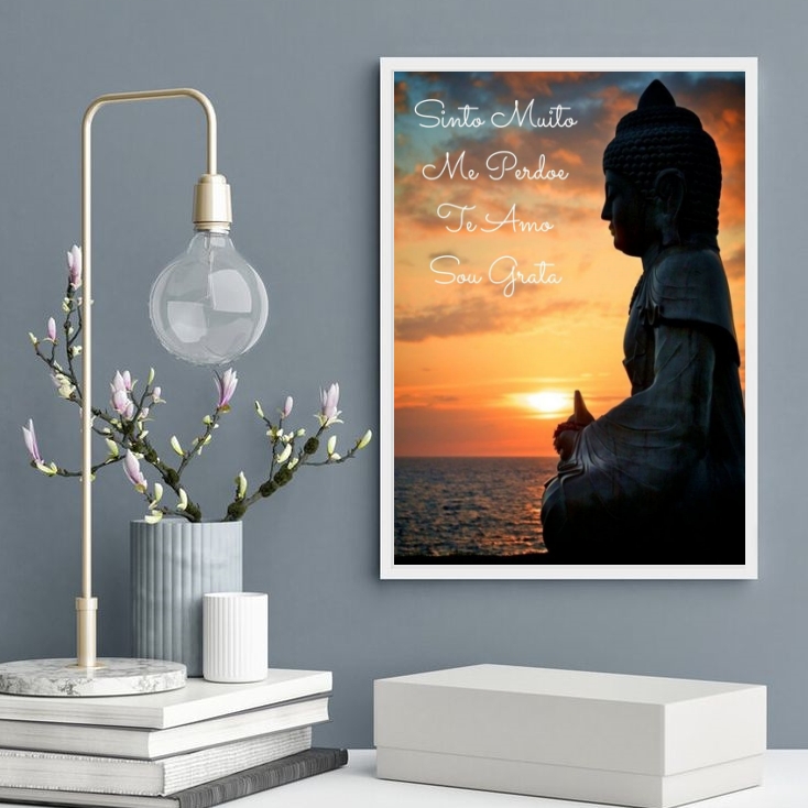 Quadro Decorativo Ho' Oponopono Mágico- Buda