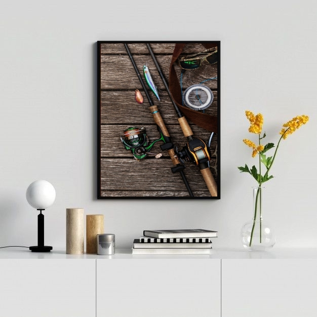 Quadro Decorativo Instrumentos Pescaria