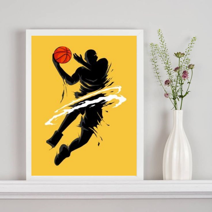 Quadro Decorativo Jogador De Basquete