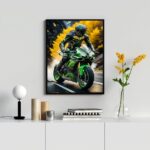 Quadro Decorativo Moto Esportiva- Motociclista