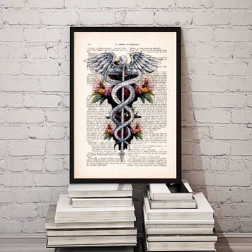 Quadro Decorativo Símbolo Medicina- Floral