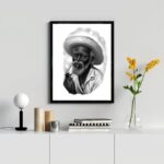 Quadro Preto Velho- Desenho Preto E Branco