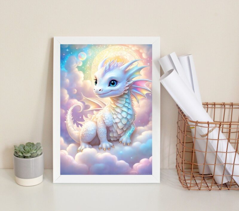 Quadro Decorativo Bebê Dragão