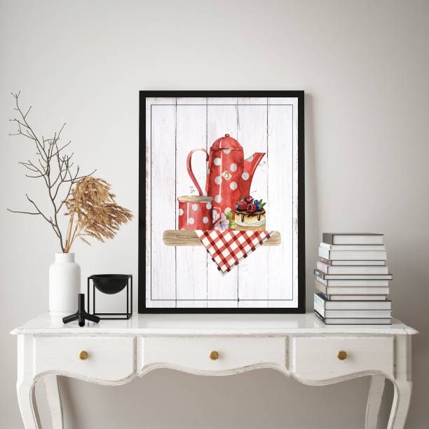 Quadro Decorativo Cozinha Vintage Vermelho