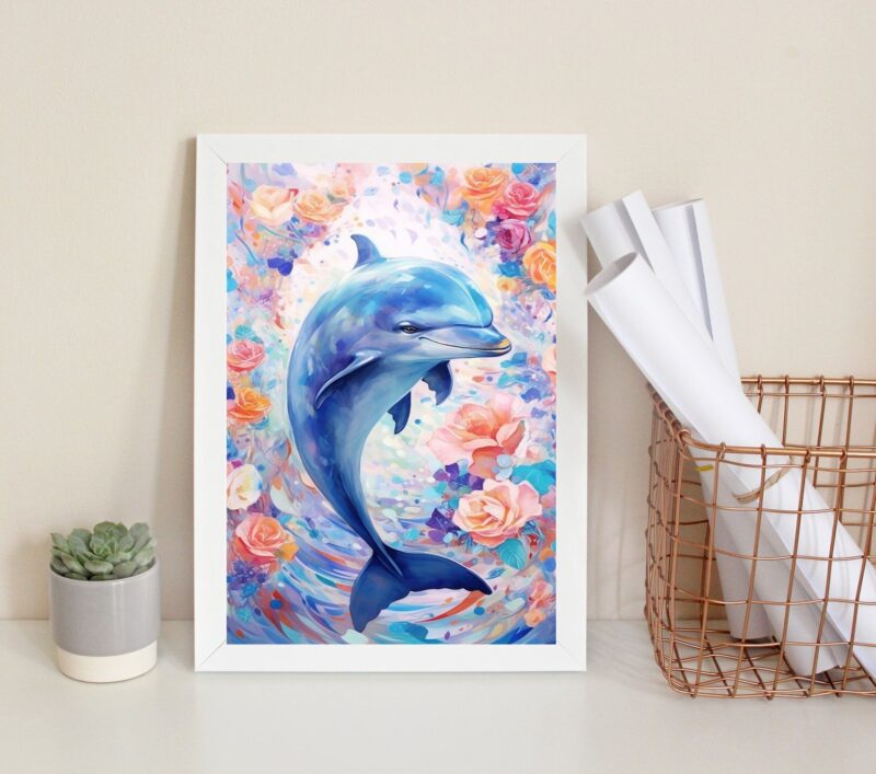 Quadro Decorativo Golfinho Floral - Image 2