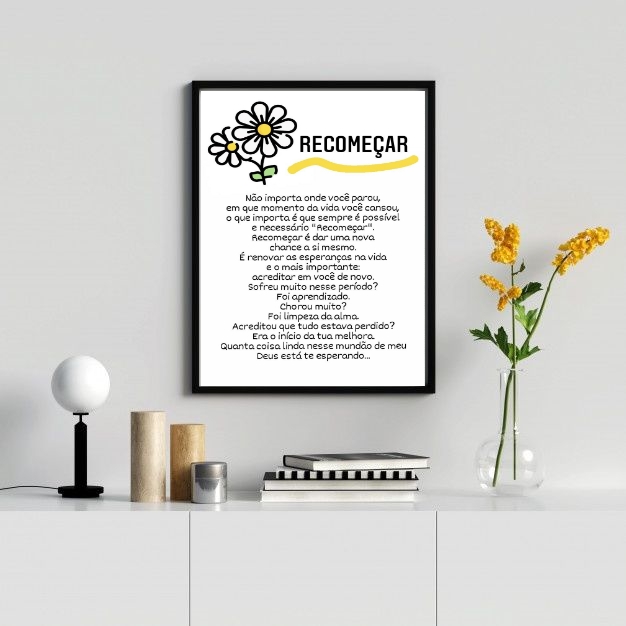 Quadro Decorativo Recomeçar- Reflexão