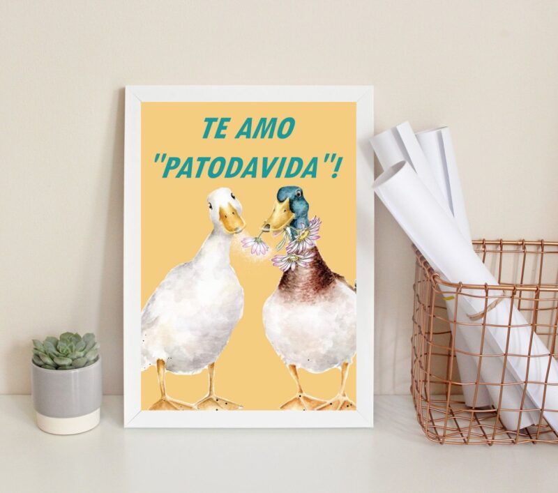 Quadro Decorativo Te Amo Patodavida