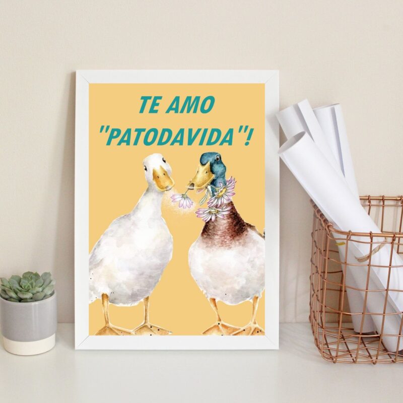 Quadro Decorativo Te Amo Patodavida