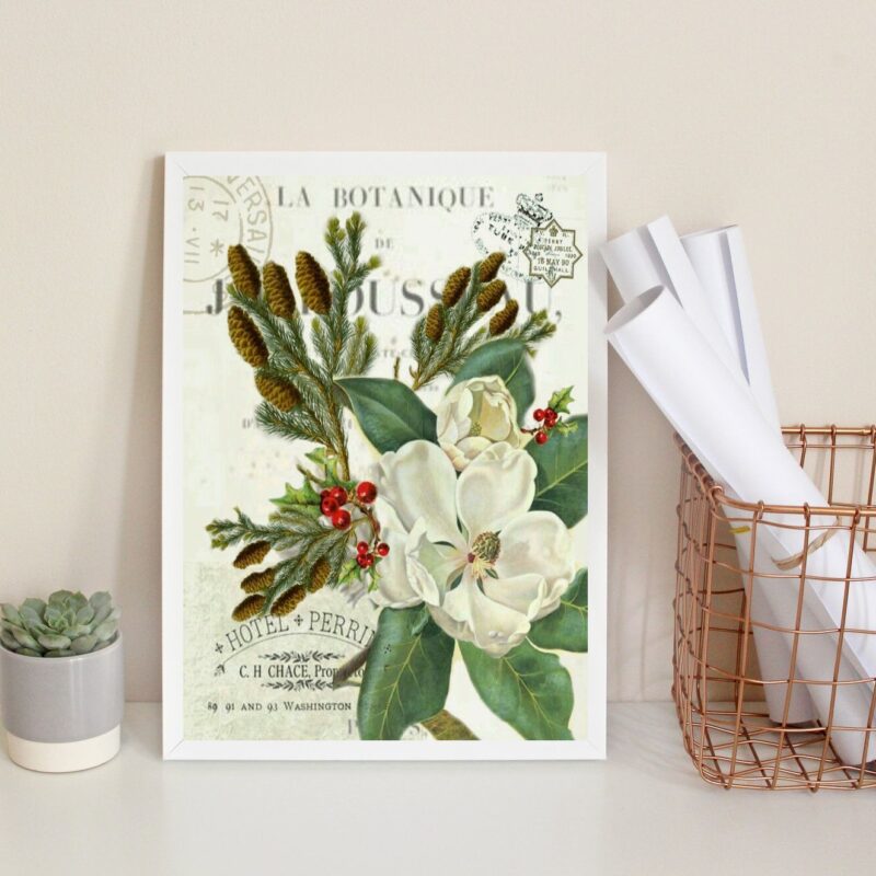 Quadro Decorativo Vintage Magnólia