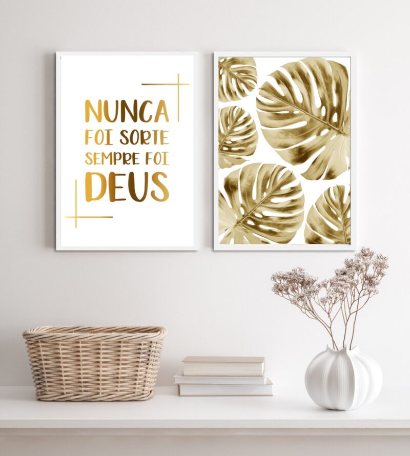 Composição 2 Quadros Nunca Foi Sorte Sempre Foi Deus