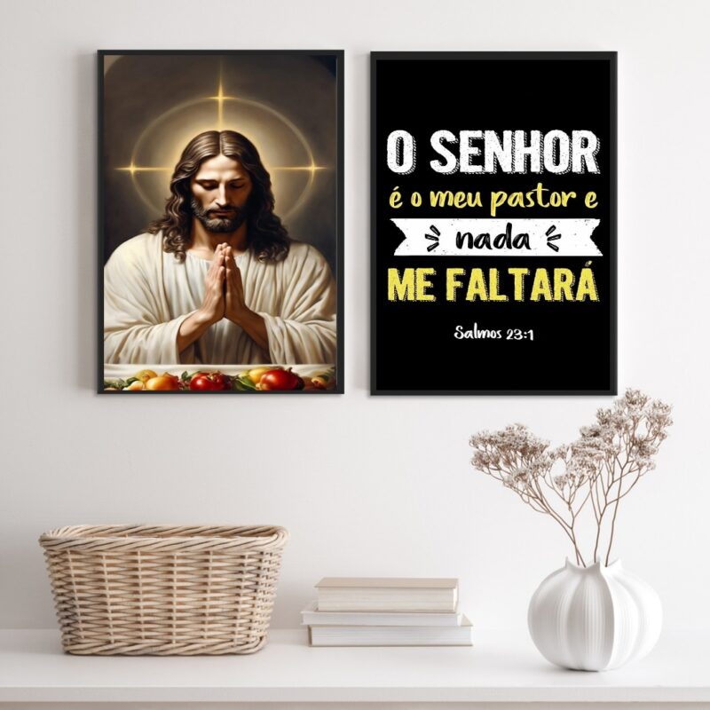Kit 2 Quadros Para Cozinha O Senhor É Meu Pastor