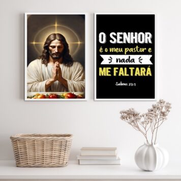 Kit 2 Quadros Para Cozinha O Senhor É Meu Pastor