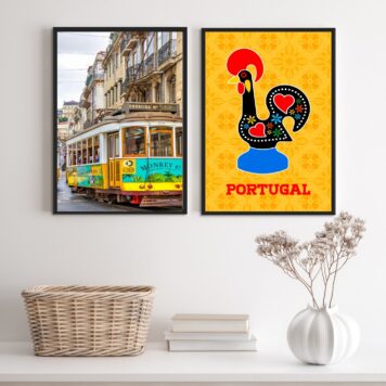 Kit 2 Quadros Portugal- Galo Barcelos E Bondinho
