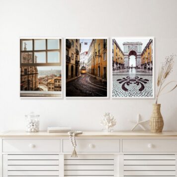 Kit 3 Quadros Decorativos Fotogragias Portugal