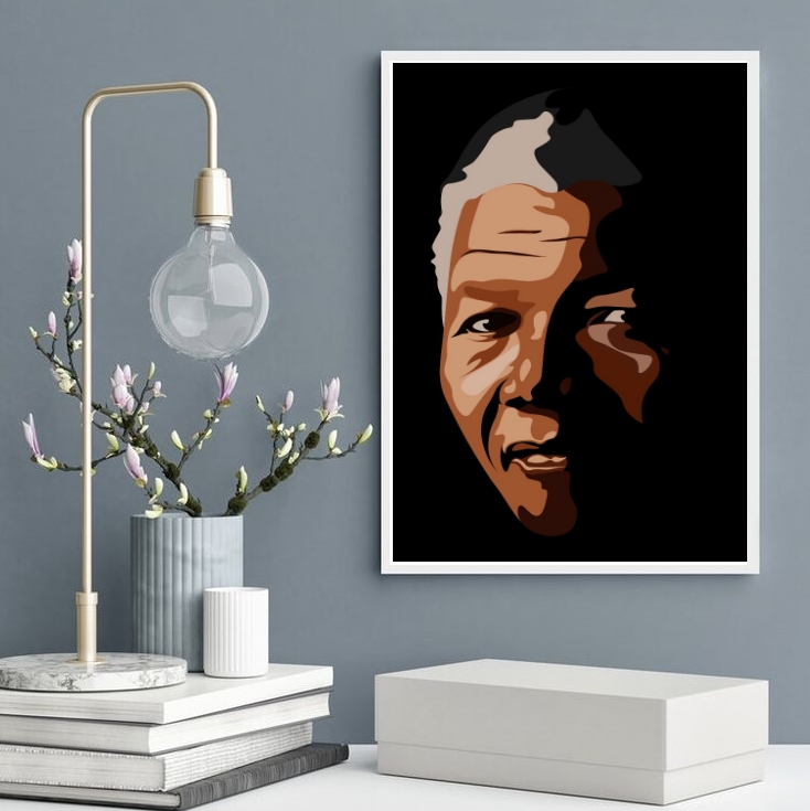 Quadro Decorativo Arte Nelson Mandela
