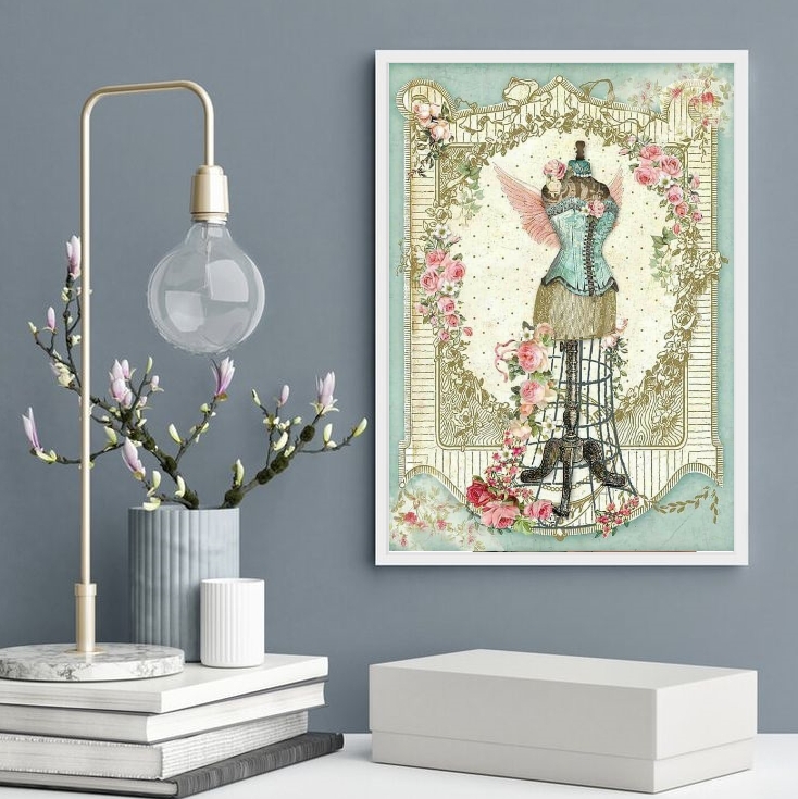 Quadro Decorativo Atelier De Costura Vintage