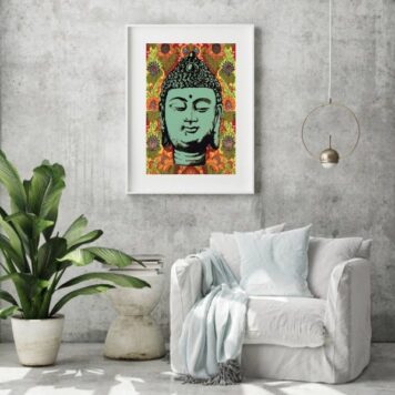 Quadro Decorativo Buda Anos 70- 60x48 Cm