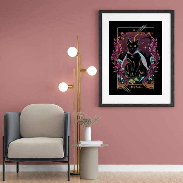 Quadro Decorativo Carta The Cat- 60x48 Cm