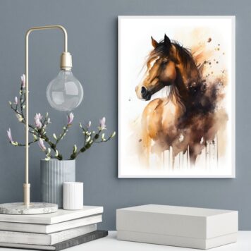 Quadro Decorativo Cavalo- Aquarela