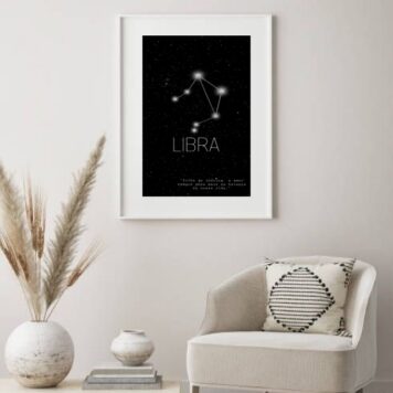 Quadro Decorativo Constelação Signo Libra- 60x48 Cm