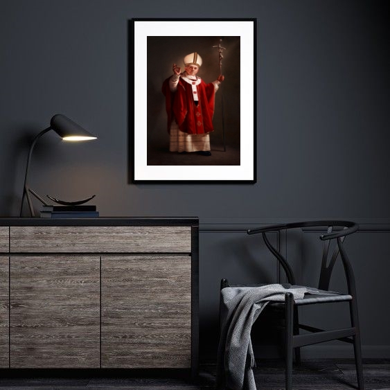 Quadro Decorativo Fotografia Papa Francisco- 60x48 Cm