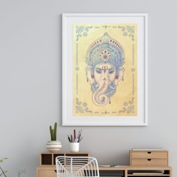 Quadro Elefante Indiano Ganesha- 60x48 Cm