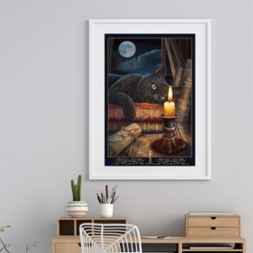 Quadro Gato Bruxo com Vela- 60x48 Cm